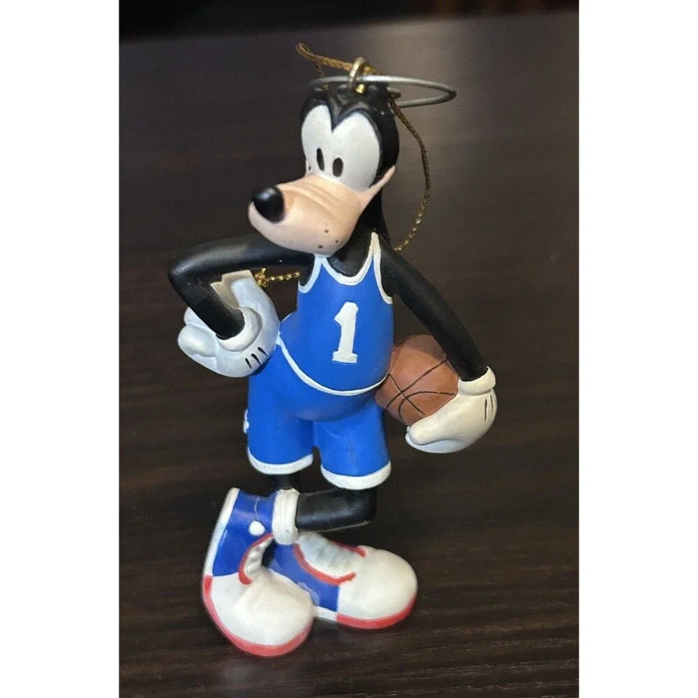 Vintage Disney Sports Goofy Basketball Porcelain Bisque Christmas Ornament 4”